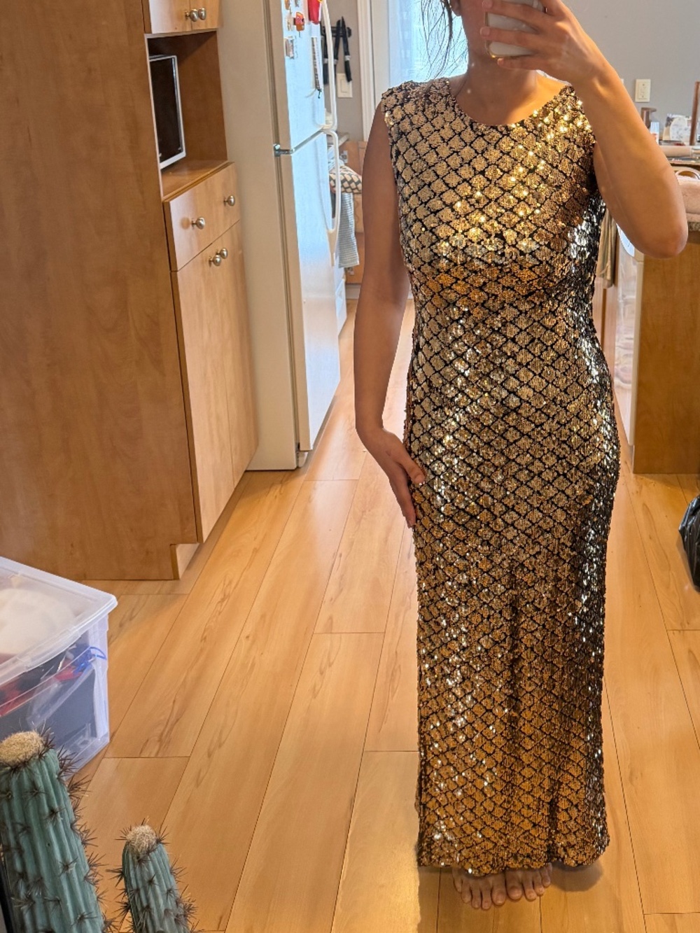 Gold and Black Dress